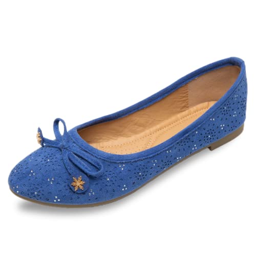 Sixth Street Womens Casual Comfortable and Lightweight Ballerina Ballet Flats-Blue-(Size-40) (B0B7X6JCCD) Amazon Price History, Amazon Price Tracker