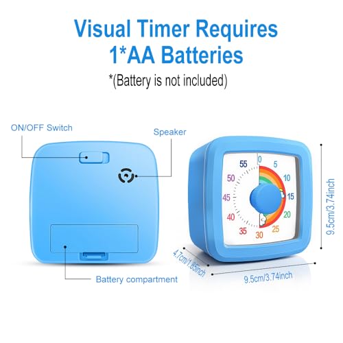 Visual Timer for Kids & Adults, 60 Minute Rainbow Countdown Timer, Time Management Tool for Classroom, Home, Kitchen, Office, School - Image 2