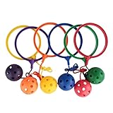 Lixstyea 6 Stück Regenbogenfarben Fußkreisel Ball - Springring Bewegung Spaß...