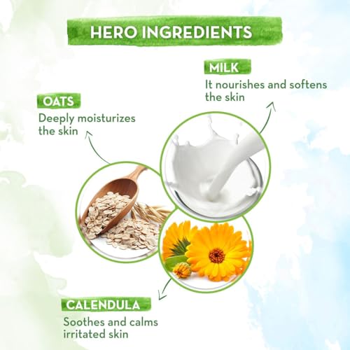 Image of Mamaearth Milky Soft Head to Toe Wash With Oats, Milk, and Calendula for Babies | 2-in-1 Tear-Free Body Wash & Shampoo | Moisturizes and Soothes Skin | 400 ml (Pack of 5)