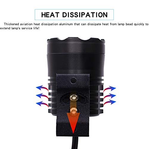 LED moto phares Lampes DC12V-85V 30W 4000lm 6000K IP67 6 LED Lampe Perles de moto en alliage d'aluminium LED phare Lampes, constamment lumineux XY LED phare pour motocycles Phare - Image 7