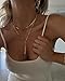 Tewiky Lariat Necklace for Women, Dainty Long Necklaces 14k Gold Plated Heart Pearl CZ Teardrop Pendant Necklace Simple Drop Necklace Trendy Y Necklace Fashion Jewelry for Women