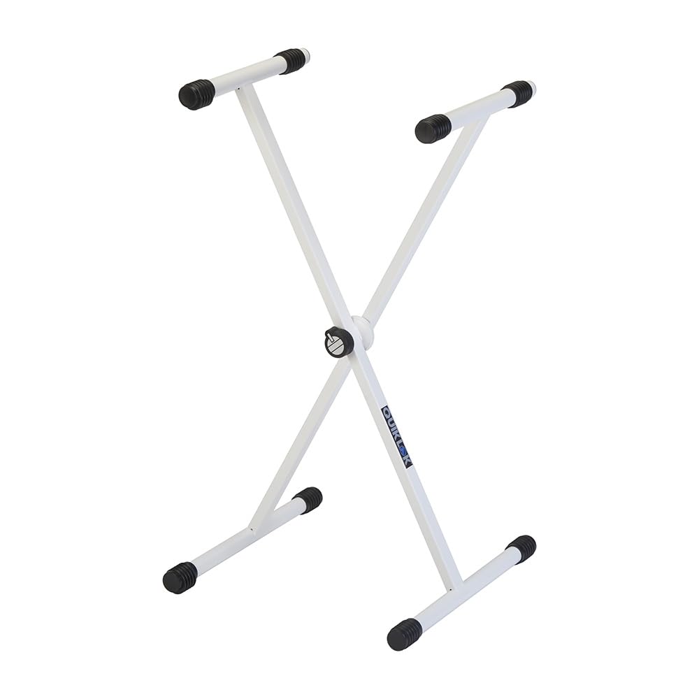 QUIK LOK - T10-WH Keyboard Stand X White, Keyboard Stand, 9 Levels Height, X Adjustable, Base Depth 46 cm, Depth of Supports 35.8 cm, White