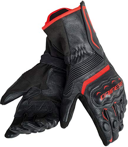 Dainese Assen Leather Gloves Black/Fluo Red 2XL