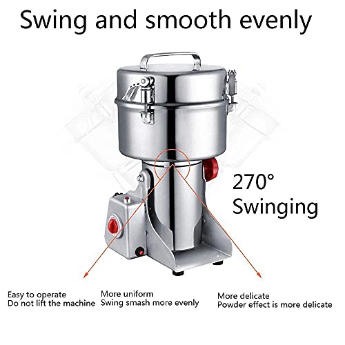 LWHDPW Vollautomatische Kaffeemühle 2000 G elektrische Getreidemühle Schwing-Typ Pulverisator Mahlmaschine kommerzielle… – Bild 5