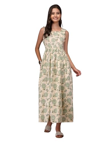 Image of Dress for Women | New Rayon Floral Printed Flared Maxi Dress for Women & Girl's