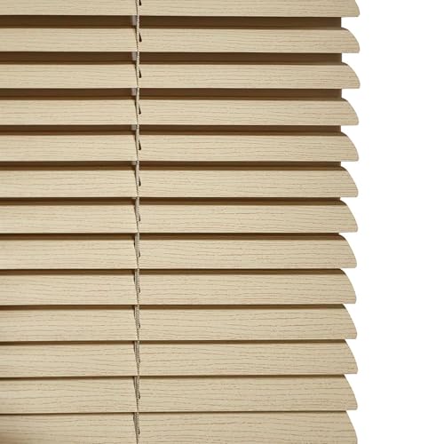 Imitación de Madera Veteada Persiana de Aluminio, Persiana Veneciana para Ventanas,Privacidad, Protección contra la luz y el Deslumbramiento, Personalizable, Roble Color (45×110cm)