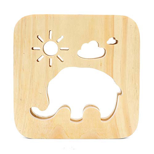 Preisvergleich Produktbild Lsgepavilion Multifunktionale Schreibtischlampe Bürobedarf Holz LED Elefant Nachtlampe Schlafzimmer USB Tischleuchte Geburtstag Weihnachten Geschenk, Holz, Wood Color