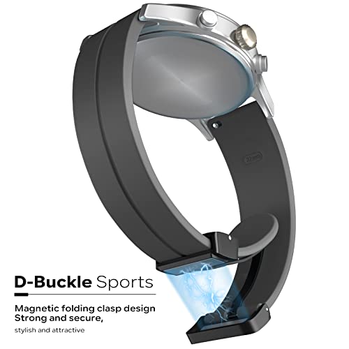 Image of Magnetic Watch Band 16mm 18mm 19mm 20mm 22mm - Quick Release - Skin-Friendly Soft Silicone Sport Watch Band for Men Women, Magnetic Folding Clasp Silicone Strap