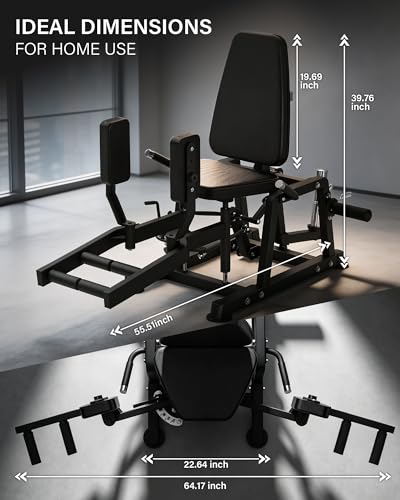 Image of HVO Hip Adduction Abduction Machine: Abductor Adductor Machine-Inner and Outer Thigh Machine Glute Machines Thigh Master for Hip Abduction with 6 Levels Gear System Glute Machines