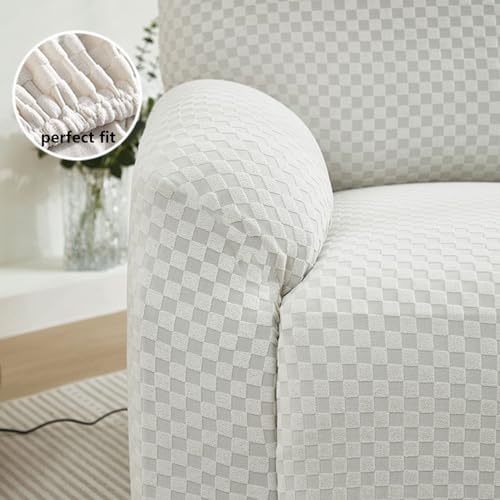 Funda de sillón reclinable elástica OBASDFD protectora gris oscura con bolsillo lateral útil 6