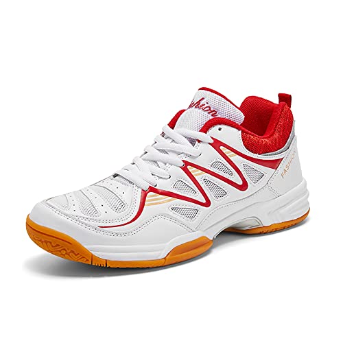 Zapatillas de Deporte al Aire Libre para Hombre, Zapatillas de Tenis, Ligeras, Transpirables, Resistentes al Desgaste, Informales, para Correr Blanco y Rojo EU 48 Cover