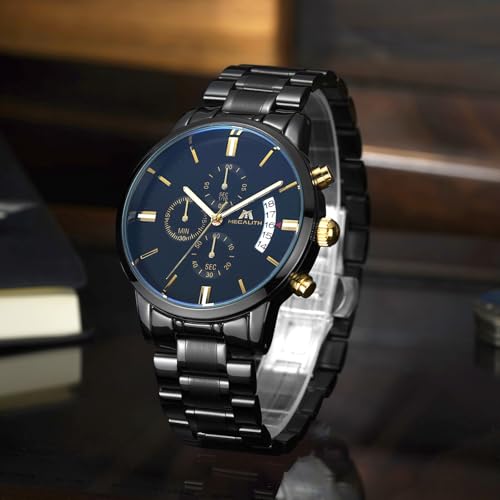 Image of MEGALITH Watch for Man Analog Classic Stainless Steel Waterproof Chronograph Fashion Casual Date Men's Wrist Watches