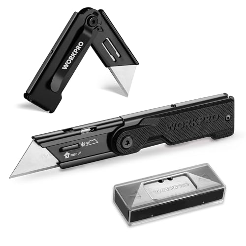 WORKPRO Folding Utility Knife with 10 Extra SK5 Blades