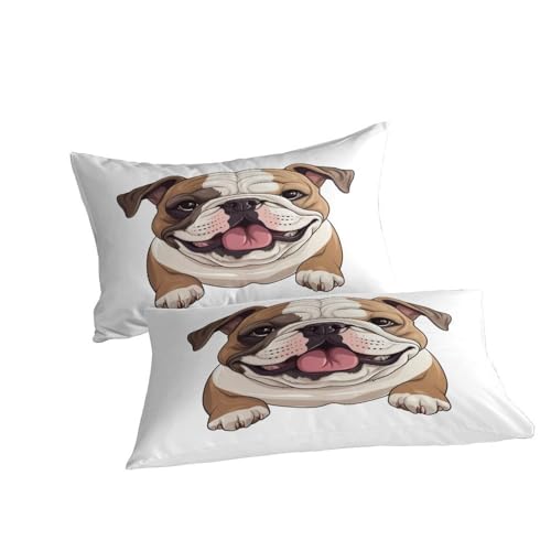 Linge de lit King Size抗过敏易打理 microfibre motif bouledogue