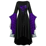 anuyalue Women's Medieval Renaissance Costumes Butterfly Sleeve Gothic Gown Cold Shoulder Maxi Dress Steampunk Corset Clothes