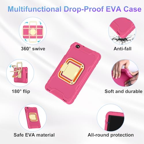 Image of 2026 Tablet 10 inch Android 15 Tablets 30GB+128GB+1TB Expand, 8000mAh Octa-Core Eletronic Tablet with Drop-proof Case, Gemini AI, HD IPS Display, GPS, 5G WIFI,Split-screen, Widevine L1 -Metal Rose Red