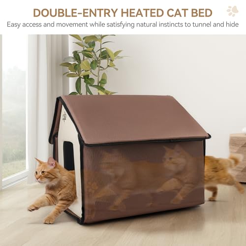ALL FOR PAWS Heated Cat House, Indoor Cats Home for Winter with Heated Pad, Cat Houses & Condos, Heater Cat Bed for Feral Kitty, Thermo Kitty Home - Image 5