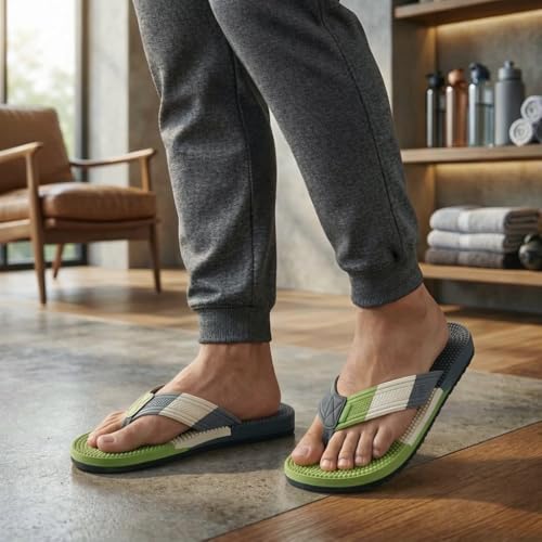 Image of Men's Orthopedic Doctor Slippers with Acupressure Sole | Extra Soft Ortho Chappal for Men | Daily Use Home & Casual Footwear | Soft Cushion Foam Slipper for Man - Lightweight, Anti-Skid Rubber