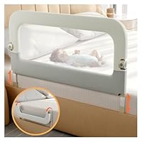 Bed Guard Rail for Toddlers - 47inch Foldable & Adjustable Height Baby Bed Safety Side Rails - Large Toddler Crib Railing Guard for Twin, Bunk, Full Size, Queen & King, Full Size Bed