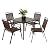 5 Pieces Patio Dining Set,All Weather Outdoor Table and Chairs Set for 4,Square Table and 4 Plastic Armrest Chairs Steel Frame Bistro Table Set for Backyard, Balcony, Porch, Deck, Garden (Brown)