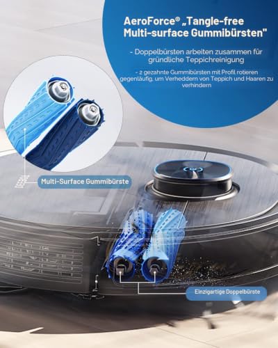 Foto von ECOVACS DEEBOT T9 AIVI Saugroboter mit Wischfunktion (3000Pa AIVI Menschen-/Hindernisvermeidung (DEEBOT T9AIVI)