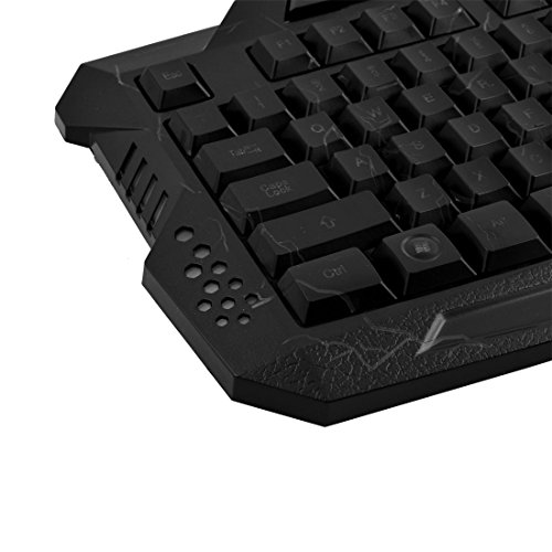Teclado Gamer Ruilogod Ergonomico USB Retroiluminado
