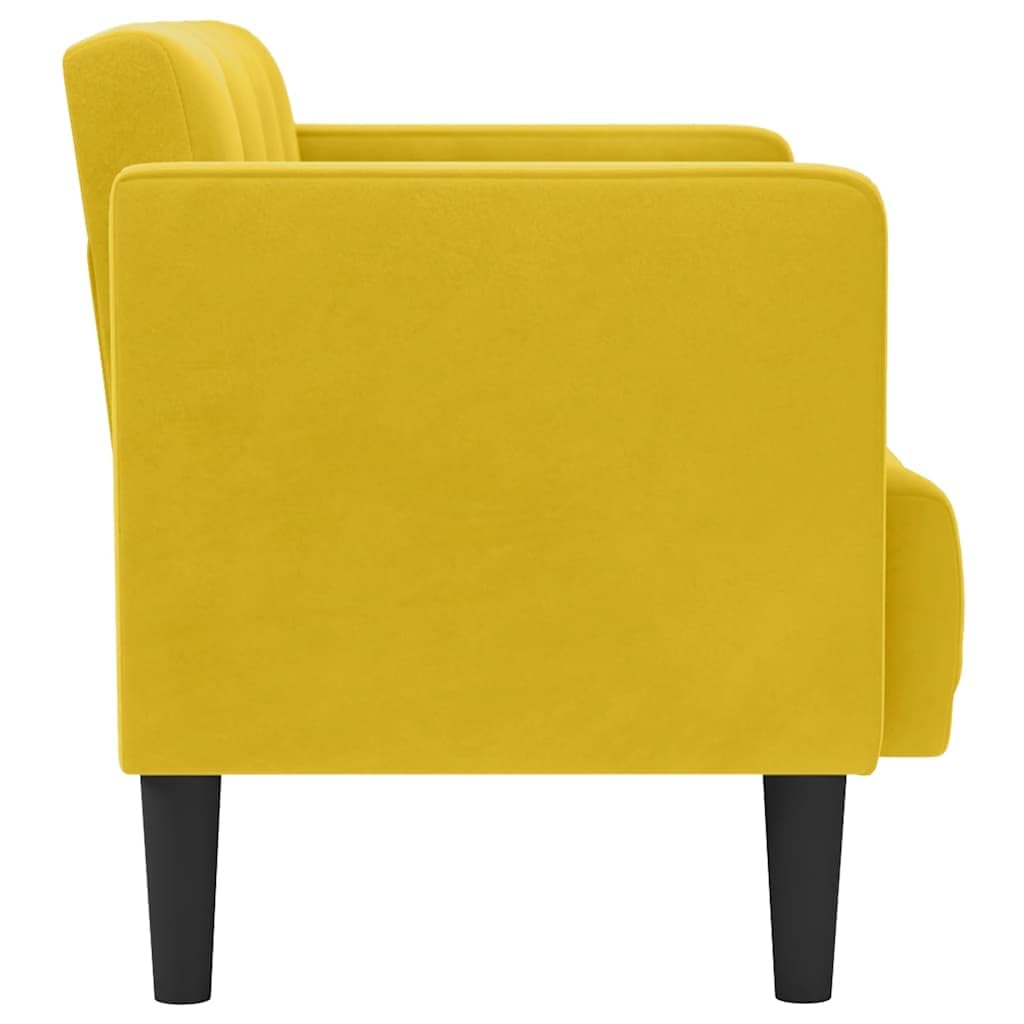 vidaXL Sofá de Dos plazas Amarillo de Terciopelo de 111 cm
