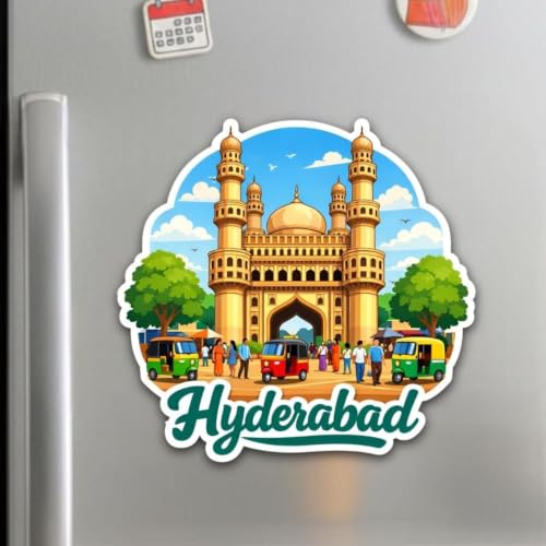 Image of Hyderabad Fridge Magnet - Stylish Magnet for Fridge, Wardrobe & Metal Surfaces | Gifts Items | Printed Stylish Refrigerator Magnet (Hyderabad Theme)