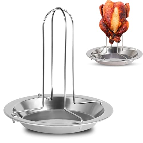 1pcs Hähnchenbräter,Hähnchen Ständer,Hänchenhalterung Backofen,Antihaft-Hühnchen-Truthahn-Bräter Grillen Backen Kochtöpfe,Hühnerhalter Aus Edelstahl Für Camping Im...