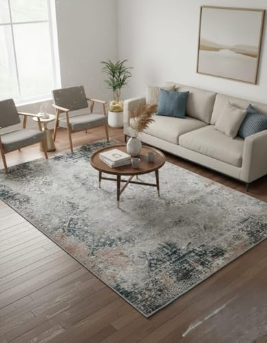 Image of 6x9 Feet (180x270 CM) Carpet for Living Room Hall & Bedroom - Brown Multi Modern Abstract Geometric Silk-Touch Luxury Hotel-Style Washable Anti-Skid Turkish Area Rug