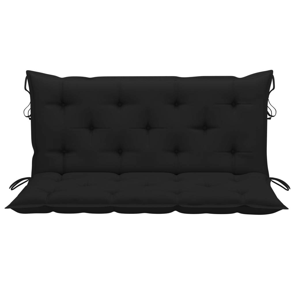 Cuscino per dondolo Hollywood, per panca da giardino, altalena Hollywood, cuscino di ricambio, per interni ed esterni, in tessuto nero, 120 cm