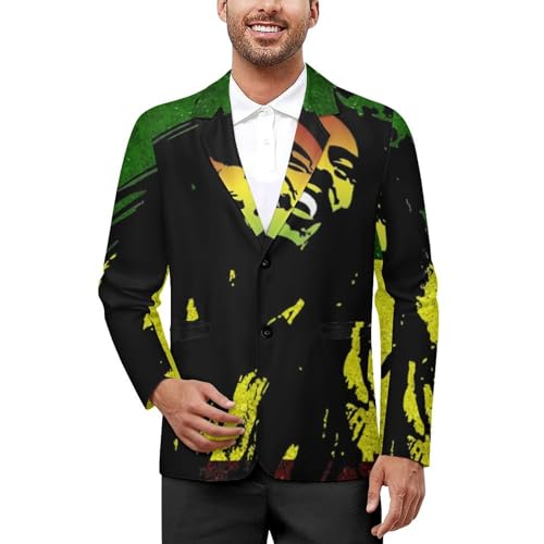 Rasta Reggae Casual Suits Jackets for Men Two Buttons Business Coat Wedding Dinner Party