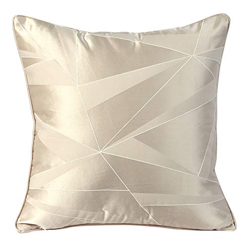 Fundas De Cojín Funda De Almohada Decorativa del Sofá del Dormitorio del Bordado De La Textura De Empalme De Lujo Beige 45X45Cm con Núcleo
