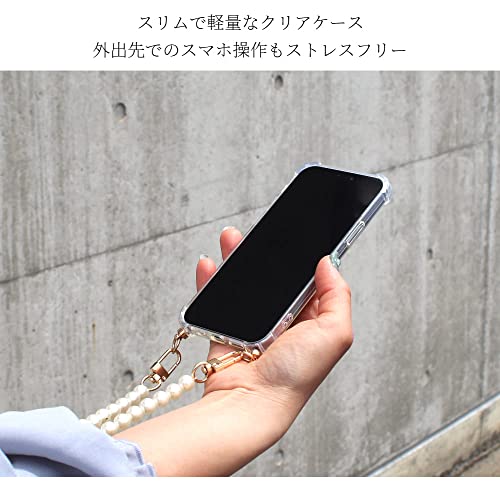 iphone 16 ケース クリア 韓国 スマホ ショルダー iphone16 おしゃれ アイフォン カバー かわいい パール チェーン 女性 ネック 肩掛け ストラップ