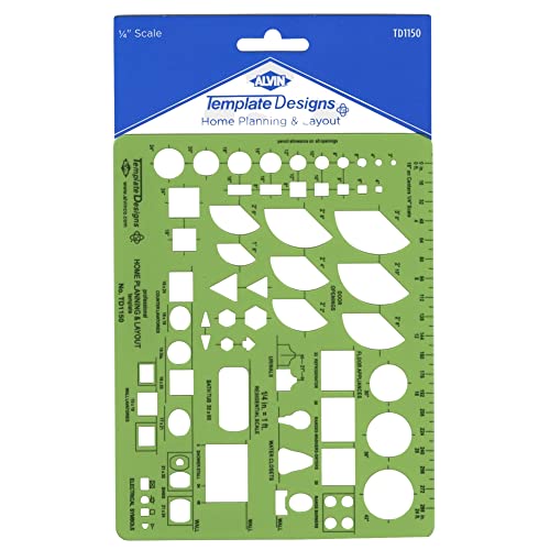 ALVIN, TD1150, Home Planning and Layout Template, Drawing and Drafting Tool for Artists, Architects, Design and Drafting