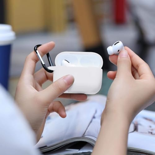 Image of EDNITA Airpods Pro 2 Case Compatible with Airpod 2 Pro & Airpods Pro, Earphone Case Cover Keychain | Shock Ressitant Full Protection LED Visible (White)