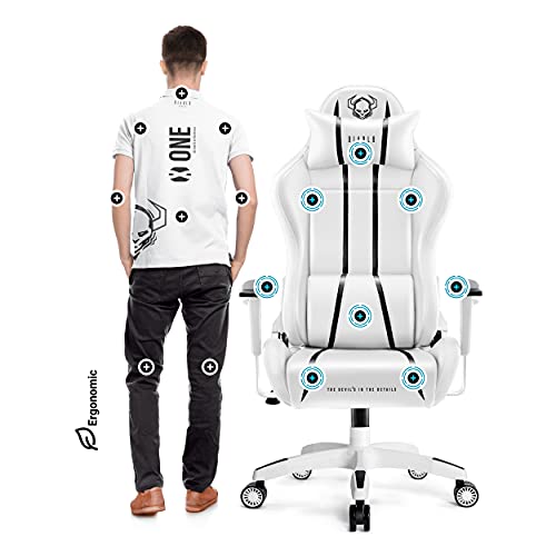 Diablo-X-One-20-Silla-Gaming-Gamer-Oficina-Sillon-de-Ordenador-Reposabrazos-Ajustables-CuelloCojin-Lumbar-Diseno-Ergonomico-Blanco-XL
