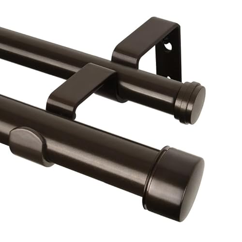HOTOZON Gardinenstange 2 Läufig 80-365 cm, Vorhangstange Doppelläufig Bronze mit Klassischem Endstück, 25 mm Gardinenstangen Ausziehbar mit Halterungen für Wohnzimmer, Küche, Schlafzimmer HOTOZON Gardinenstange 2 Läufig 80-365 cm, Vorhangstange Doppelläufig Bronze mit Klassischem Endstück, 25 mm Gardinenstangen Ausziehbar mit Halterungen für Wohnzimmer, Küche, Schlafzimmer