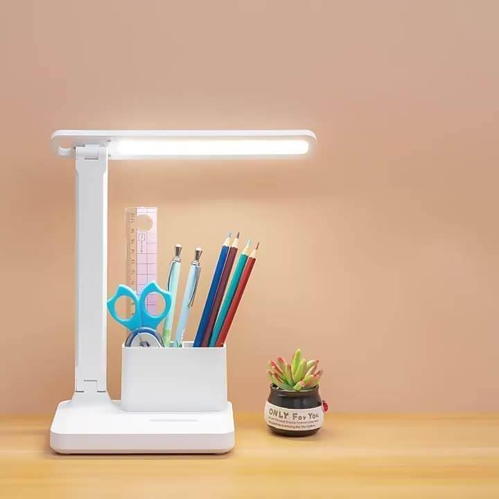 Image of Kimee Table Lamp for Study LED Light with Pen Stand & Stationery Holder Mobile Stand Multi-Compartment Storage 3 Colour Tone Lighting & Dimmable Brightness Desk Lights Reading Lamp for Studying