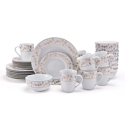 Mikasa BB-OMDS-YUIU-SIAM1160 Floral Metallic Gold 32 Piece Dinnerware Set cover