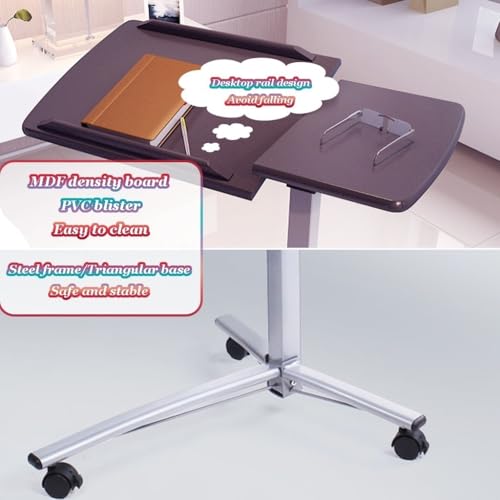 Biurko stojące o regulowanej wysokości, ruchome biurko boczne, zdejmowane biurko na laptopa, regulacja kąta, łatwa instalacja, uniwersalna i przenośna stacja robocza