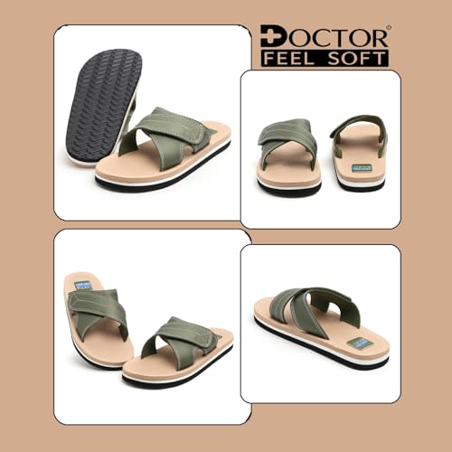 Image of Men's Comfort Slippers with Cross Strap Design | Cushioned Footbed & Shock Absorbing Sole | Lightweight Everyday Wear Slippers for Home, Office & Casual Use