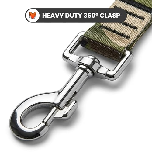 Image of Wooflix Heavy Duty Nylon Dog Leash | Anti Slip Padded Handle Long Dog Leash | Highly Reflective Leash for Dogs | Dog Rope for Medium & Large Dogs | Dog Training Leash | (Army Green, 5 Feet Long)