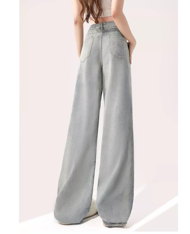 Y2K Baggy Pants for Women Girls Cute Star Patchwork High Waisted Straight Leg Jeans Casual Goth Clothes2