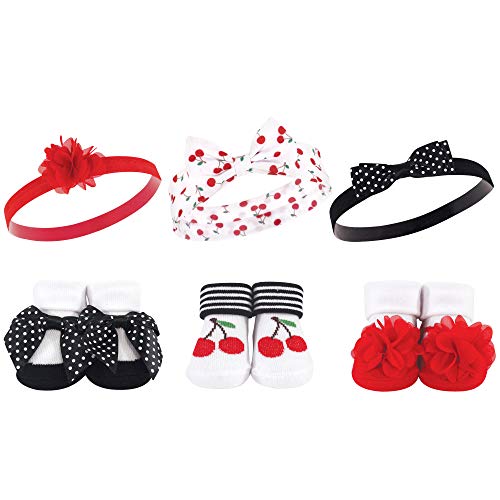 Image of Hudson Baby Girl's Headband and Socks Giftset