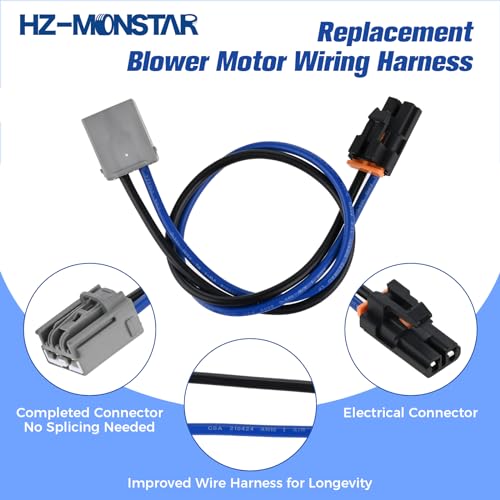 Image of 15-75221 Blower Motor Wiring Harness, 14 inch Blower Motor Resistor Connector Compatible with 2007-2014 Chevrolet GMC Cadillac and Hummer Replace 15-75221 22957044 15887352