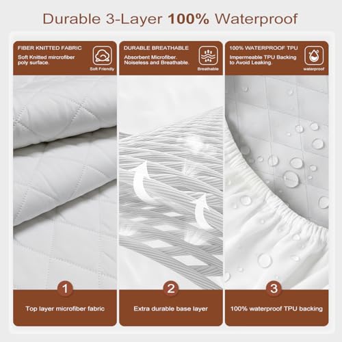 Cubierta mate de color sólido suave para protector de cama acolchado 6