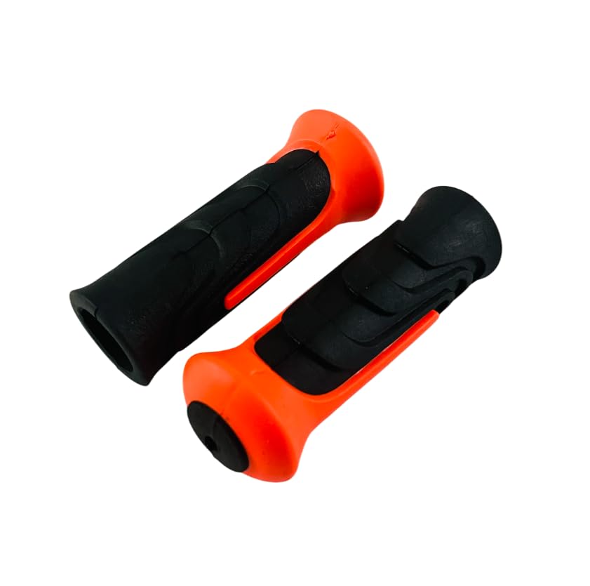Image of Shrenik Kids Bicycle Handle Grip Cycle 12T 14T 16T 20T Bikes Dual Color Non Toxic Soft Rubber Anti-Slip Length 10.5 CM for Age Group 2-9 Years Dual Tone Color (Orange)