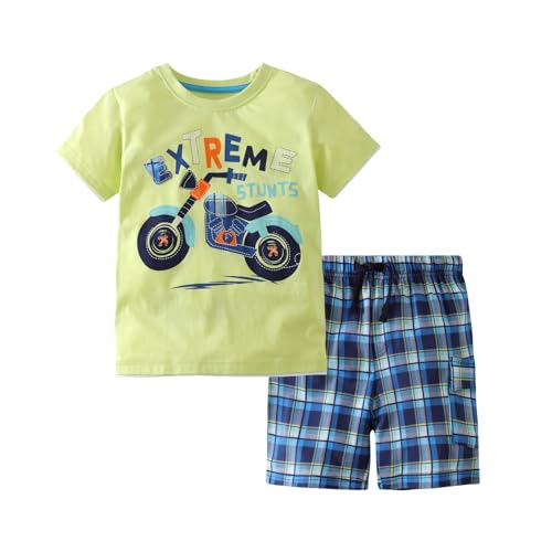 Image of Boy Shorts Sets Dinosaur Animal Print Shirt Summer Outfits Set 2pcs Casual Clothes